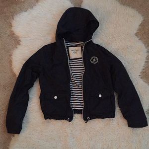 Navy Blue Abercrombie & Fitch Rain Coat